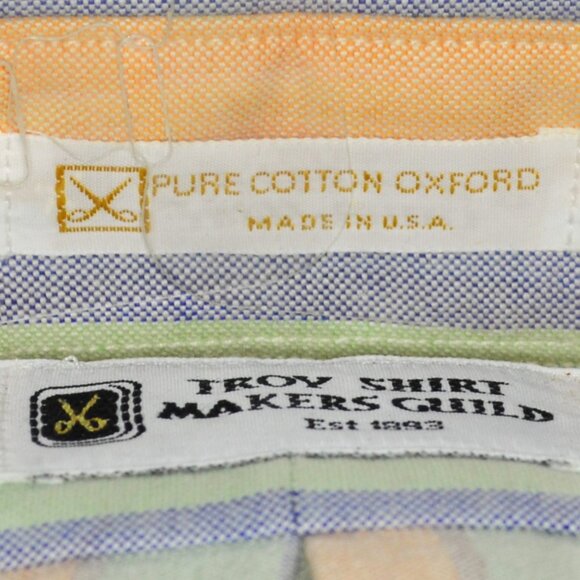 Troy Shirt Makers Guild Men's Long Sleeve Oxford Shirt Made In US Glens Falls NY - Picture 6 of 6